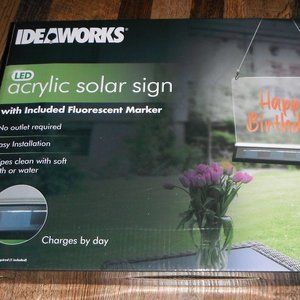 NEW Ideaworks LED Acrylic Solar Sign, board 11 3/4" wide x 10" high x 2" deep